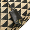 Prada Embroidered Canvas Triangolo Symbole Shopping Tote Secondhand