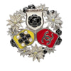 Chanel CC Enamel and Brass Salzbur Camellia Shield Pin Brooch Secondhand