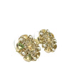 Chanel CC Brass Resin and Faux Pearl Snowflake Push Back Earrings Secondhand