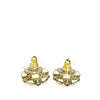 Chanel CC Brass Resin and Faux Pearl Snowflake Push Back Earrings Secondhand