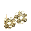 Chanel CC Brass Resin and Faux Pearl Snowflake Push Back Earrings Secondhand