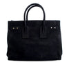 Saint Laurent Small Croc Embossed Suede Sac De Jour Satchel Secondhand