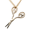 Secondhand Chanel CC Gold Plated Strass Scissor Pendant Necklace