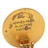 Hermès Gold Plated Bijouterie Fantaisie Clou De Selle Clip On Earrings Secondhand