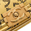 Chanel Small Croc Embossed Leather Graffiti Cocodile Boy Flap Secondhand