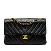 Chanel Medium Classic Chevron Crumpled Calfskin Double Flap Secondhand