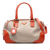 Prada Cinghial Trimmed Canvas Canapa Satchel Secondhand