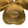 Chanel Gold Plated CC Clover Brooch Secondhand