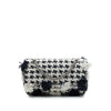 Chanel Medium Classic Embroidered Canvas Houndstooth Pom Pom Flap Secondhand