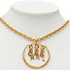 Chanel Gold Plated Letter Charms Pendant Necklace Secondhand