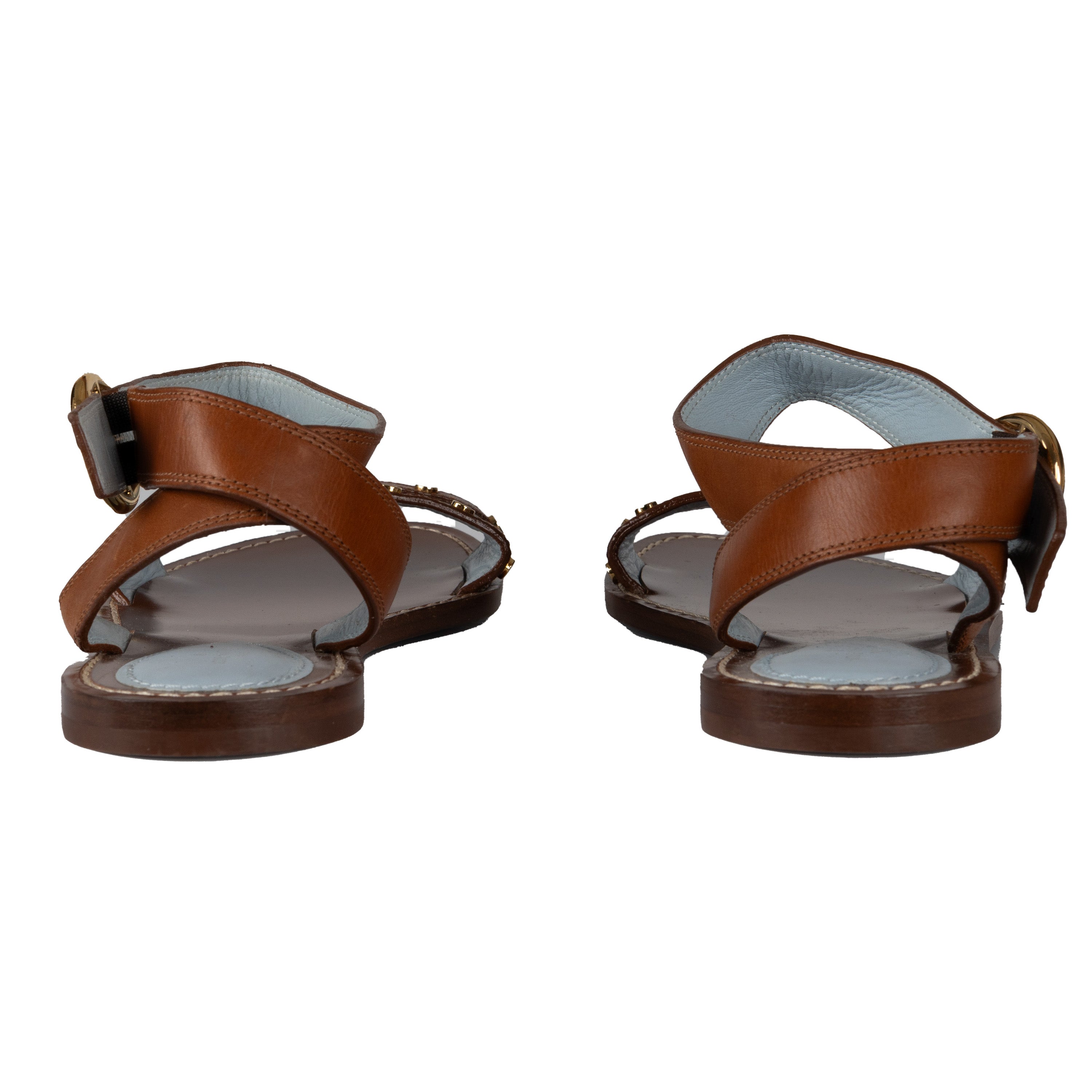 LOUIS VUITTON brown leather and monogram PASSENGER Flat Sandals