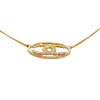 Secondhand Chanel CC Gold Plated Strass Round Pendant Necklace