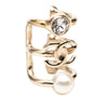 Chanel CC Gold Plated Strass and Faux Pearl Ear Cuff Earring Secondhand