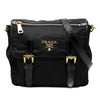 Prada Tessuto Zip Double Buckle Messenger Bag Secondhand