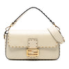Fendi Leather Metal Stitch Baguette Satchel Secondhand