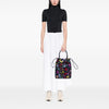 Prada Mesh Leather and Floral Printed Tessuto Tote Secondhand