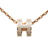 Hermès Rose Gold Enamel Mini Pop H Pendant Necklace Secondhand