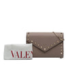 Valentino Calfskin Rockstud Envelope Wallet on Chain Secondhand