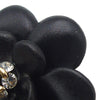Chanel CC Resin Rhinestone Camellia Clip On Earrings Secondhand