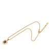 Dior Gold Plated Enamel Logo Round Pendant Necklace Secondhand
