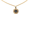 Dior Gold Plated Enamel Logo Round Pendant Necklace Secondhand
