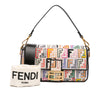 Fendi Chinese Valentines Day Zucca Embroidered Canvas Baguette Satchel Secondhand