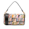Fendi Chinese Valentines Day Zucca Embroidered Canvas Baguette Satchel Secondhand