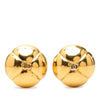 Secondhand Chanel CC Gold Plated Camelia Dome Clip On Earrings