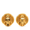 Secondhand Chanel CC Gold Plated Camelia Dome Clip On Earrings
