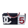 Chanel CC Canvas and Chocolate Bar Metallic Lambskin No 5 Flap Secondhand