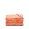 Chanel CC Patent Striped Flap Clutch with Chain Secondhand