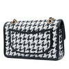 Chanel CC Woven Lambskin and Viscose Houndstooth Single Flap Secondhand