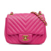 Chanel Mini Square Classic Chevron Lambskin Single Flap Secondhand