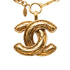 Chanel Gold Plated Quilted CC Pendant Necklace Secondhand