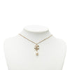 Chanel CC Gold Plated Strass Faux Pearl Drop Pendant Necklace Secondhand