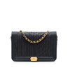 Chanel Pleated Crumpled Chevron Calfskin Boy Wallet On Chain Secondhand