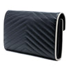 Saint Laurent Grain De Poudre Matelasse Chevron Monogram Chain Wallet Secondhand