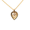 Dior Gold Plated Rhinestone CD Heart Pendant Necklace Secondhand