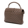 Saint Laurent Medium Quilted Chevron Sheepskin College Satchel Secondhand