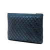 Chanel Large Quilted Metallic Lambskin Boy O Case Clutch Secondhand