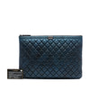 Chanel Large Quilted Metallic Lambskin Boy O Case Clutch Secondhand
