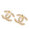 Chanel CC Gold Plated Strass Push Back Earrings Secondhand