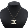 Chanel CC Brass Resin Studded Pendant Necklace Secondhand