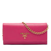 Prada Saffiano Lux Wallet On Chain Secondhand