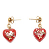 Louis Vuitton Gold Plated Monogram Resin Inclusion Heart Drop Push Back Earrings Secondhand