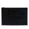 Saint Laurent Croc Embossed Leather Monogram Clutch Secondhand