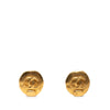 Chanel CC Gold Plated Round Clip On Earrings Secondhand