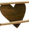 Dior Gold Plated Enamel Heart Safety Pin Brooch Secondhand