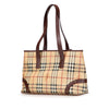 Burberry Haymarket Check Coated Canvas Studded Tote Secondhand