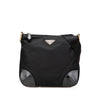 Prada Vitello Trimmed Tessuto Zip Top Crossbody Secondhand